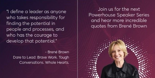 Brené Brown quote carousel: her definition of a leader from Dare to Lead