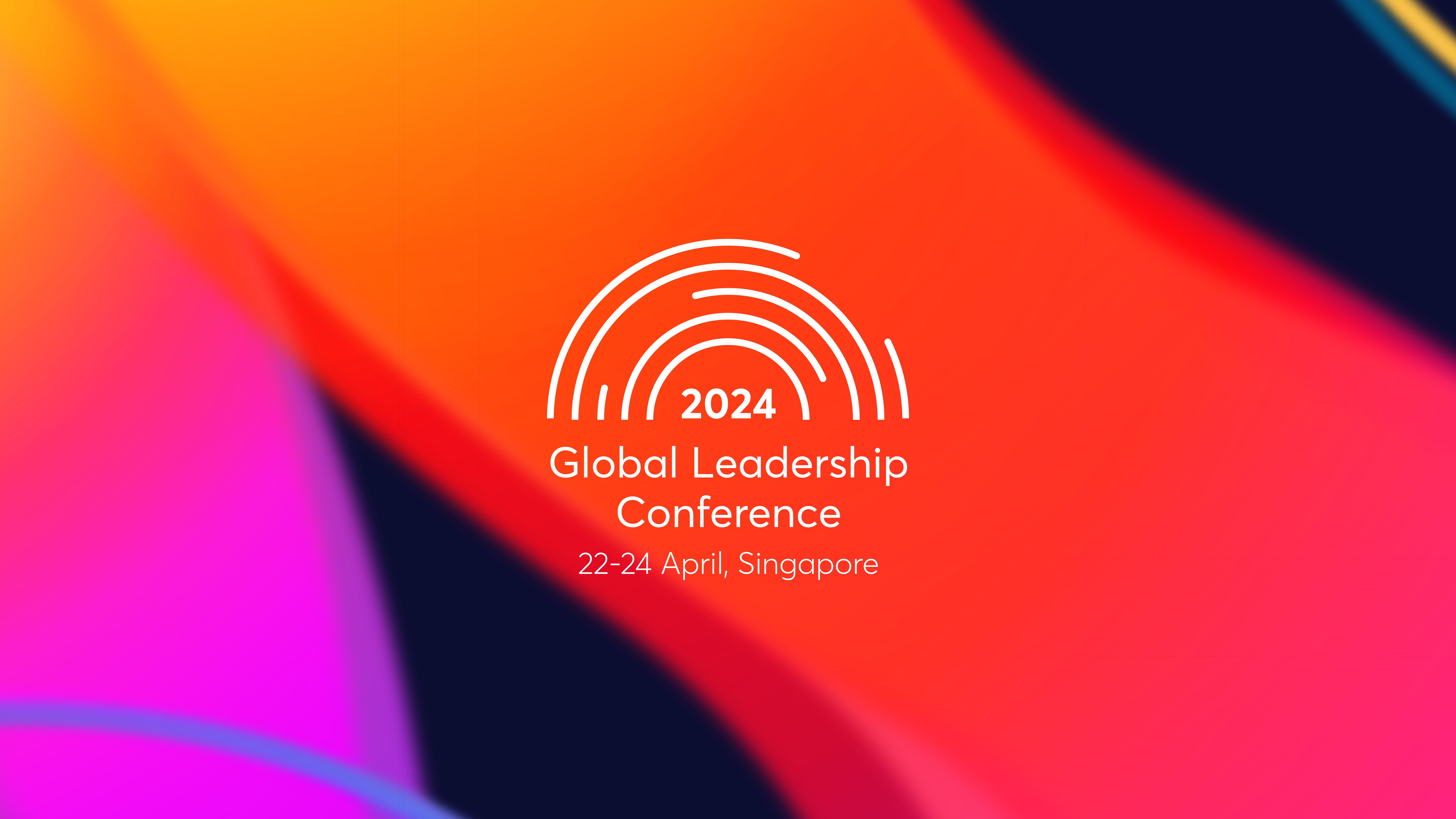 2024 Global Leadership Conference arc logo lockup on the SHINE gradient background