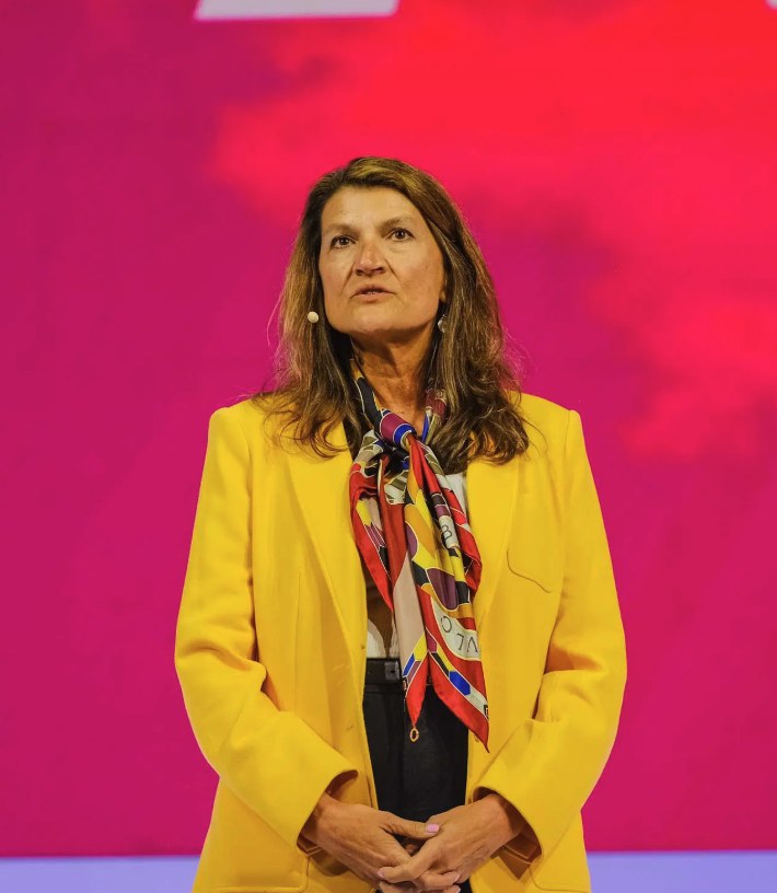 A speaker addresses the GLC 2024 main stage in Singapore